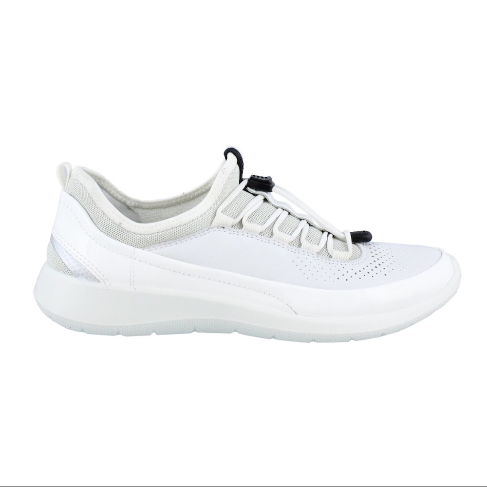 ECCO Women's Soft 5 Toggle White Slip on Shoes